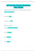 ACT English Practice Questions  100% Solved 