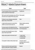 Module 21: Asbestos Exposure  Questions and  Answers