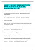 GALEN COLLEGE CINCINNATI PHARM EXAM 2024 WITH GUARANTEED ACCURATE ANSWERS