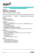 2023 AQA A-level ENGLISH LANGUAGE 7702/2 Paper 2 Language diversity and change Question Paper & Mark scheme (Merged) June 2023 [VERIFIED]