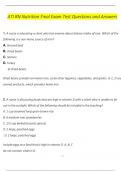 ATI RN Nutrition Final Exam Test QATI RN Nutrition Final Exam Test Questions and Answers (2024 / 2025) (Verified Answers)uestions and Answers (2024 / 2025) (Verified Answers)