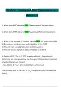 HazMat Transport Test Questions and Answers (2024 / 2025) (Verified Answers)