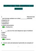 HazMat Ops Test  Questions and Answers (2024 / 2025) (Verified Answers)