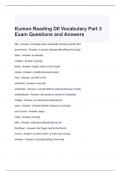 Kumon Reading DII Vocabulary Part 3 Exam Questions and Answers