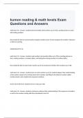 kumon reading & math levels Exam Questions and Answers