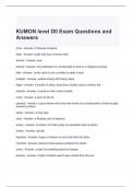 KUMON level DII Exam Questions and Answers