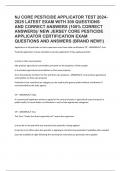 NJ CORE PESTICIDE APPLICATOR TEST 2024- 2025 LATEST EXAM WITH 300 QUESTIONS  AND CORRECT ANSWERS (100% CORRECT  ANSWERS)/ NEW JERSEY CORE PESTICIDE  APPLICATOR CERTIFICATION EXAM  QUESTIONS AND ANSWERS (BRAND NEW!!