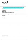 2023 AQA GCSE FRENCH 8658/SF Paper 2 Speaking Foundation Tier  Mark scheme including Guidance for Role-plays June 2023 [VERIFIED]