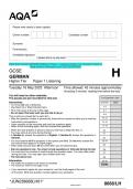 2023 AQA GCSE GERMAN 8668/LH Paper 1 Listening Higher Tier Question Paper &  Mark scheme (Merged) June 2023 [VERIFIED]