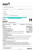 2023 AQA GCSE GERMAN 8668/WH Paper 4 Writing Higher Tier Question Paper &  Mark scheme (Merged) June 2023 [VERIFIED]