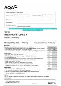 2023 AQA GCSE RELIGIOUS STUDIES A 8062/13 Paper 1: Christianity Question Paper & Mark  scheme (Merged) June 2023 [VERIFIED]