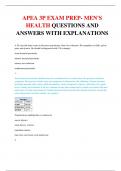 APEA 3P EXAM PREP- MEN'S HEALTH QUESTIONS AND ANSWERS WITH EXPLANATIONS