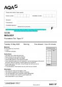 2023 AQA GCSE BIOLOGY 8461/1F Paper 1 Foundation Tier Question Paper & F Mark scheme (Merged) June 2023 [VERIFIED]