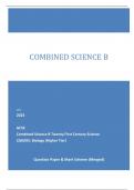 OCR 2023 GCSE Combined Science B Twenty First Century Science J260/05: Biology (Higher Tier) Question Paper & Mark Scheme (Merged