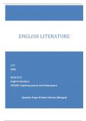 OCR 2023 GCSE (9-1)  English Literature J352/02: Exploring poetry and Shakespeare Question Paper & Mark Scheme (Merged)