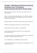 Chapter 3 Workbook [Hartmann Nursing Assistant Care The Basics] Understanding Residents Study guide 