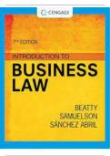 SOLUTION MANUAL FOR INTRODUCTION TO BUSINESS LAW, 7TH EDITION JEFFREY F. BEATTYSUSAN S. SAMUELSONPATRICIA SANCHEZ ABRIL