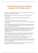 Orthotic Fitter Test Review Questions Questions With Verified Answers