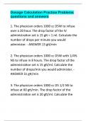 Dosage Calculation Practice Problems questions and answers