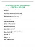 CFRN (Pediatrics) EXAM Study Guide 100%  VERIFIED (A+ GRADED)