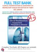 Test Bank for Clinical Manifestations & Assessment of Respiratory Disease, 8th Edition by Jardins, 9780323553698, Covering Chapters 1-45 | Includes Rationales