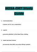 HOSA EMT Study Guide  Exam Questions and Answers 2024 / 2025 | 100% Verified Answers