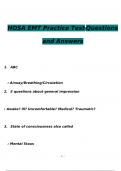 HOSA EMT Practice Test Exam Questions and Answers 2024 / 2025 | 100% Verified Answers