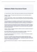 Alabama State Insurance Exam Questions and Answers 2024