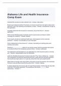 Alabama Life and Health Insurance- Comp Exam with correct Answers