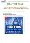 TEST BANK FOR CONCEPTS OF GENETICS, 10TH EDITION  BY KLUG/CUMMINGS/SPENCER/PALLADINO |CHAPTER 1-26