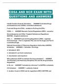 CDSA AND NCR EXAM WITH QUESTIONS AND ANSWERS 