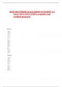 APEX NIH STROKE SCALE GROUP A PATIENT 1-6 latest 2023/2024 (100% complete and verified answers