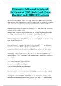 Economics, Policy, and Sustainable  Development Certification Exam Questions  and CORRECT Answers