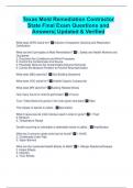 Texas Mold Remediation Contractor State Final Exam Questions and Answers| Updated & Verified