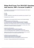 Maine Real Estate Test 2024/2025 Questions And Answers 100% Accurate Graded A+.