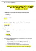 BIOLOGY 252 EXAM 1 LATEST SUMMER 2024 VERIFIED QUESTIONS AND ANSWERS GRADED A+ (SOLVED)