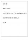 CIS 120 MIDTERM I ALGORITHMS & THEIR LIMITATIONS COMPREHENSIVE EXAM