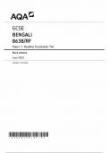 AQA GCSE BENGALI QUESTION PAPER AND MARK SCHEME BUNDLE 2023 [8638/RF: Reading Foundation Tier]