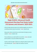 Regis NU650: Advanced Health Assessment/Nursing Final Study Guide/ 133 Quizzes and Answers/ 2024-2025. 