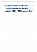 Traffic Supervisor Exam /  Traffic Supervisor latest  update 2024 / 2025 graded A+ Is a shadow vehicle used in all traffic zones? A. True  B. False - ANSWER-False The shadow vehicle is occupied whenever workers are in the  work area. A. True  B. False - A