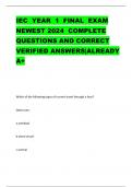 IEC YEAR 1 FINAL EXAM NEWEST 2024 COMPLETE QUESTIONS AND CORRECT VERIFIED ANSWERS|ALREADY A+