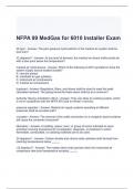 NFPA 99 MedGas for 6010 Installer Exam Questions and Answers