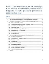 Belgisch Vergelijkend en Buitenlands Beleid Deel 2: Geschiedenis van het BB van België & de actuele buitenlandse politiek van de Belgische federatie (