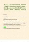 WGU C715 Organizational Behavior Exam (Latest 2024 / 2025 Update) Real Questions and Verified Answers | 100% Correct | Already Graded A