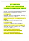 ACLS:  Actual Exam Questions And  Revised Correct Answers | Updated