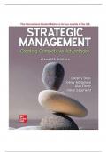 STRATEGIC MANAGEMENT CREATING COMPETITIVE ADVANTAGES 11E BY GREGORY DESS, GERRY MCNAMARA, ALAN EISNER AND STEVE SAUERWALD INSTRUCTOR SOLUTION MANUAL