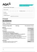 2023 AQA A-level BUSINESS 7132/1 Paper 1  Business 1 Question Paper & Mark scheme  (Merged) June 2023 [VERIFIED]