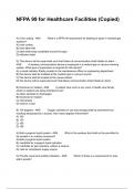 NFPA 99 for Healthcare Facilities (Copied) Questions With Correct Solutions