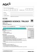 2023 AQA GCSE COMBINED SCIENCE: TRILOGY 8464/C/2H Chemistry  Paper 2H Question Paper & Mark scheme (Merged) June 2023 [VERIFIED]