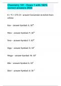 Chemistry 101 - Exam 1 with 100% correct answers 2024